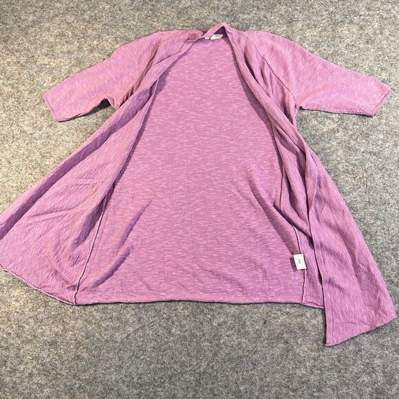 Eileen Fisher Cardigan Women’s XS Linen Cotton Open Front Short Sleeves Purple - Picture 2 of 8